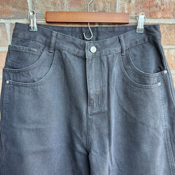 Jokelamb NWT High Rise Wide Leg Cuffed Denim Jeans Size M (W32/33) Y2K - Picture 5 of 6